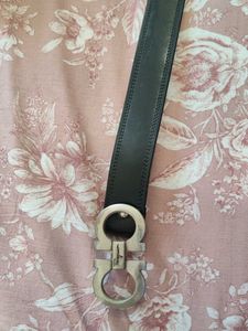 Salvatore Ferragamo Black Leather Belt
