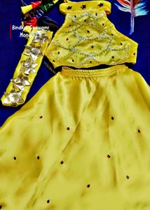 Baby Girl Radhe Rani Dress With Hair Band