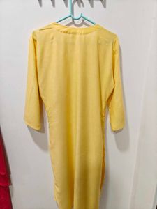 Yellow Chikankari Kurti