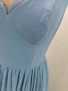 Elegant Blue Lace Maxi Dress