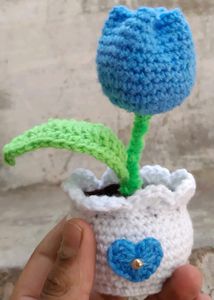 Crochet Handmade Tulip Flower Pot 🌷