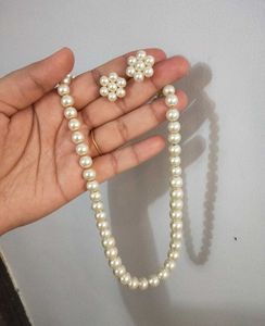 Pearl Necklace &amp; Earring Set