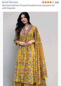 Nermosa Printed Anarkali Kurta Set