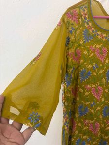 Olive Green Embroidered Tunic
