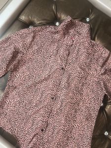 Pink & Black Animal Print Blouse