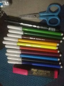 Combo Of Sketch Pen Highlighter And Seaser