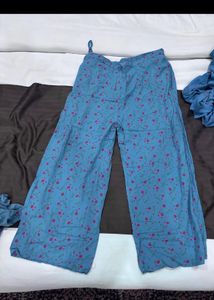 Blue Printed Cotton Suit