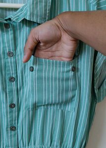 Dressberry Green Striped Dress