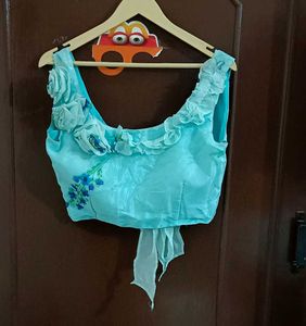 Baby Blue Organza Festive Lehanga