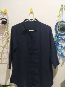 Navy Blue 3/4 Sleeve Blouse