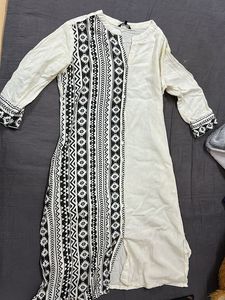 White Dress w/ Geometric Trim