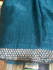 Teal Embellished Saree