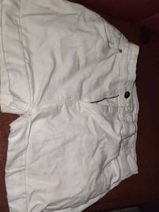 White Denim Short