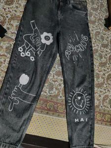 Painted Graphic Jeans