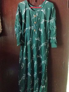 Green Floral Print Dress