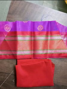 Elegant Purple and Red Saree