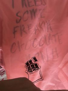 Rio brand Peach Graphic Print two layered top