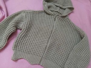 Knitted Crop Zip-Up Hoodie