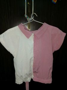 Cute Pink &amp; White Floral Top