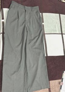 Wide Leg Trousers Grey H&amp;M