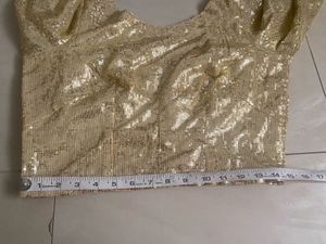 Golden Sequin Party Blouse