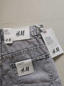 H&amp;M Light  Grey Baggy Jeans