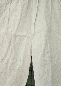 White Cotton pant self Stiched