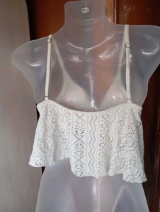 White Lace Crop Top