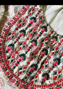 Floral Offwhite Gown Full Length N Flare