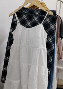 Korean White Midi Dress