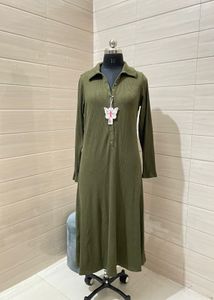 old navy imported Olive Knit Midi Dress