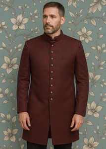 Men Marron Indo Western Set