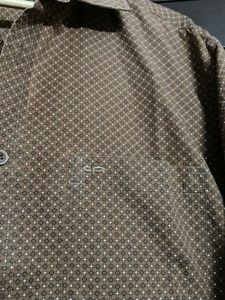 Colorplus Men Brown Printed Cotton Shirt