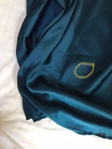 Turquoise Satin Maxi Skirt Waist 32