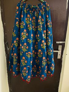 Varanga brand floral cotton skirt with Laddu lac