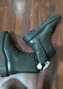 Zara Olive Green Ankle Boots