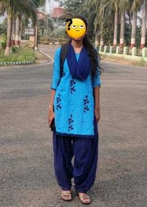 Blue Printed Kurta Set