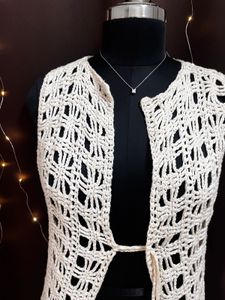 Off White Crochet Shrug