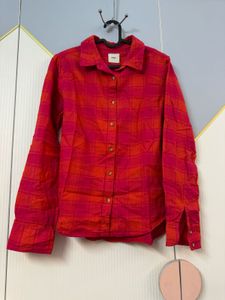 Max Red &amp; Orange Plaid Button-Up