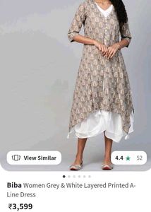 Biba Classy Assymetric Fusion Layered Kurta