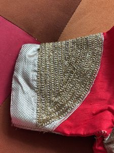 Tuser Silk Blouse With Golden Zardosi Work
