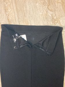 Purple Feather Black Pencil Skirt Below Knee Lengt