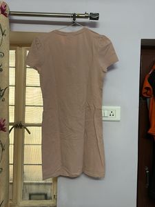 Cute Beige T-Shirt Dress