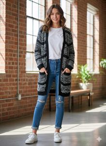 Striped Knit Cardigan