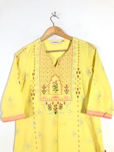 Yellow Printed Kurta(Women’s)