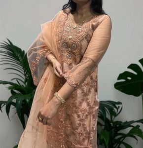 Elegant Embroidered Kurta Plazo Set with Dupatta