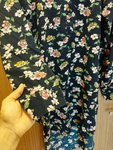 Floral Print Long Sleeve Up and Down Women's Shirt
