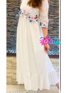 Floral Embroidered A-line Dress