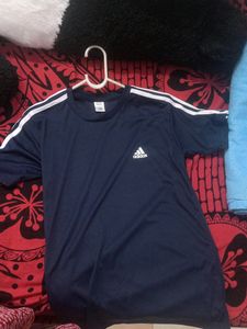 Adidas Dupe Blue Jersey Tee - S/M