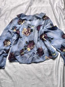 Y2k Floral Crop Shirt 🌸💐